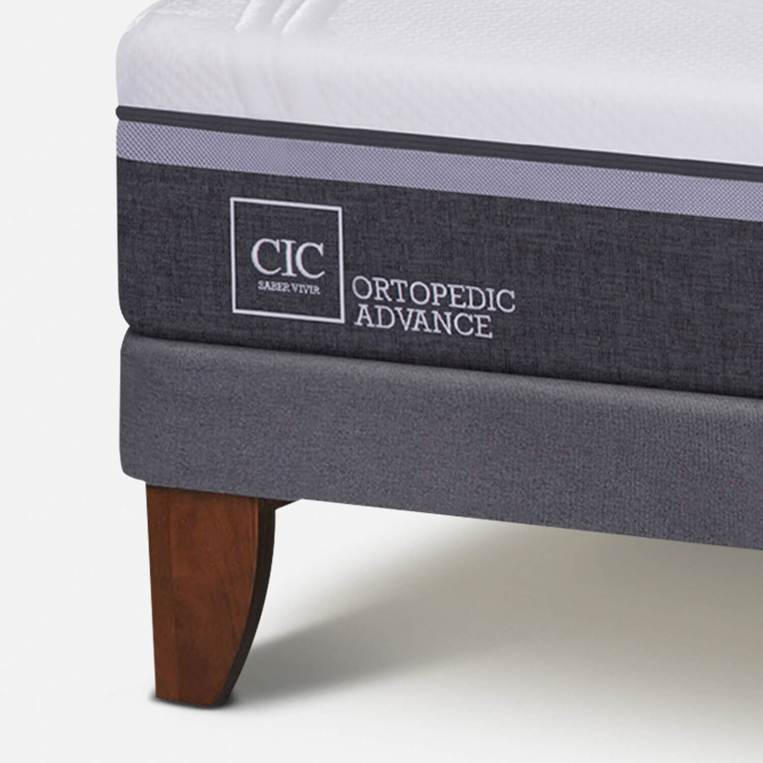 Cama Europea 2 Plazas Ortopedic Advance Base Normal + Respaldo Dubl&iacute;n Caramel