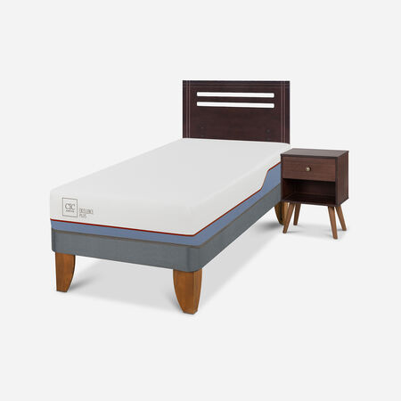 Cama Europea 1 Plaza Excellence Plus + Set M&uacute;nich Chocolate