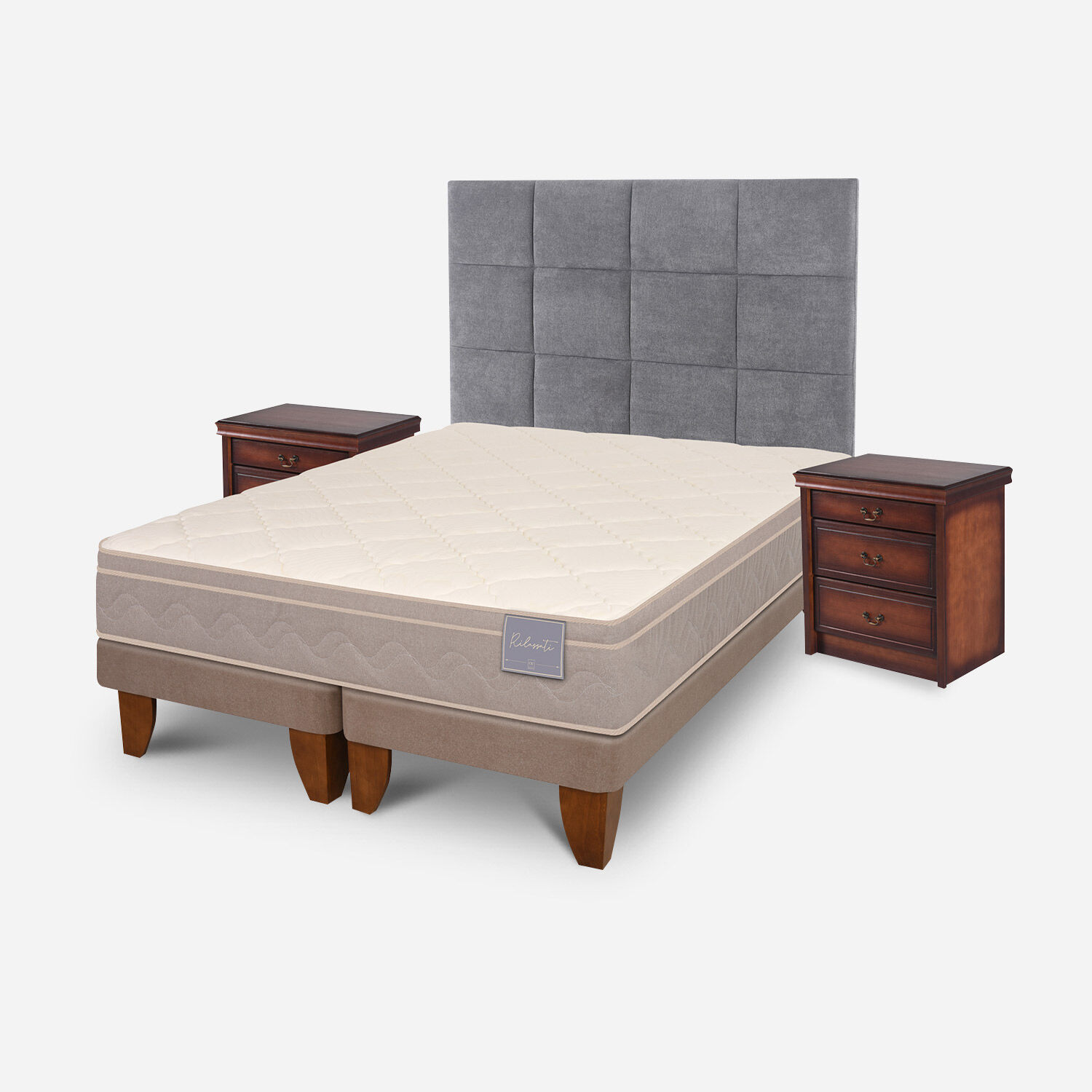 Cama Europea 2 Plazas Rilassati Base Dividida + Set T&aacute;mesis
