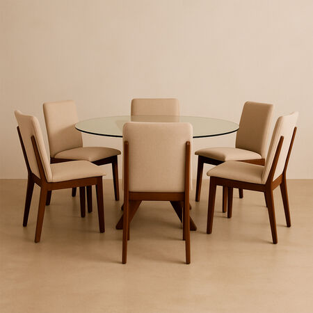 Comedor de Vidrio 6 Sillas Atlanta