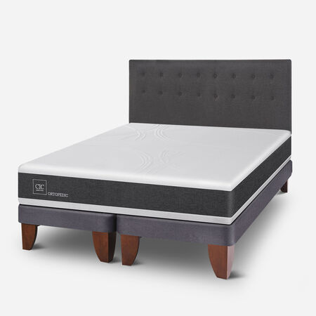 Cama Europea King Ortopedic + Respaldo &Eacute;ufrates