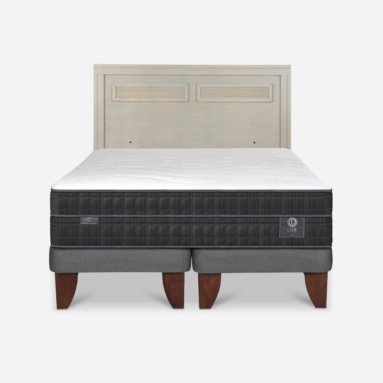 Cama Europea King Lux + Respaldo Mil&aacute;n Alpino