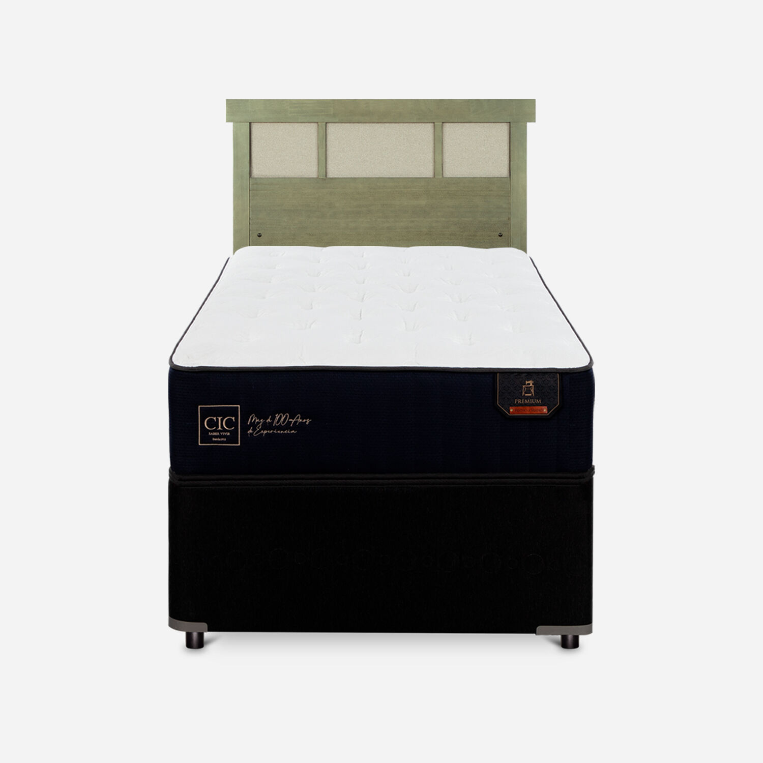 Cama Nido Div&aacute;n Premium + Respaldo Dubl&iacute;n Olivo