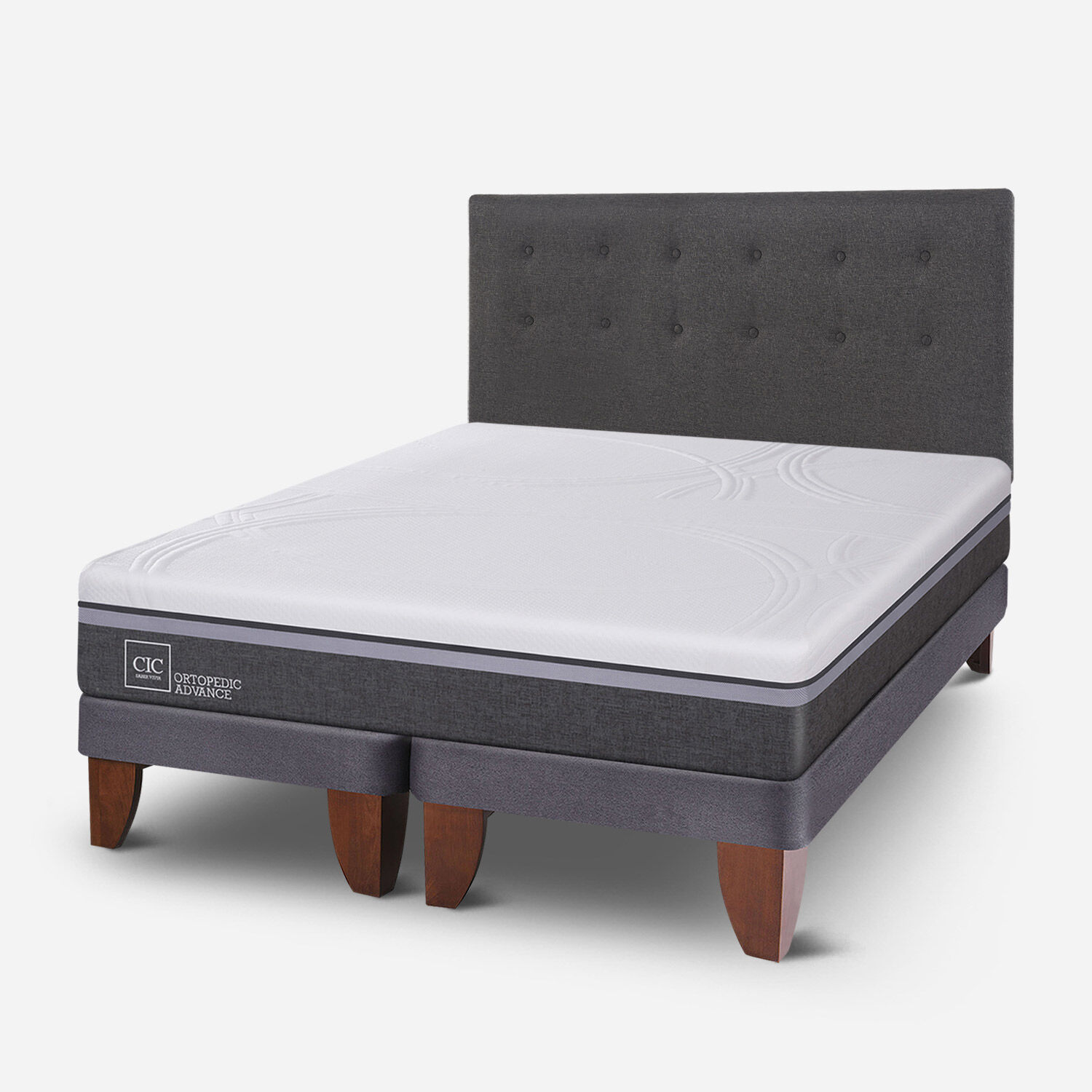 Cama Europea 2 Plazas Ortopedic Advance Base Dividida + Respaldo &Eacute;ufrates
