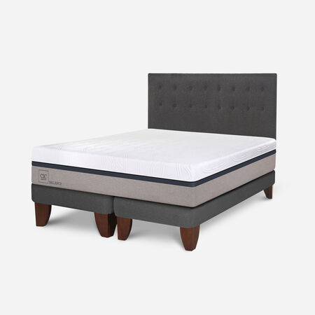 Cama Europea King Balance + Respaldo &Eacute;ufrates