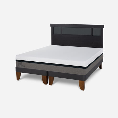 Cama Europea King Balance + Respaldo Dubl&iacute;n Negro
