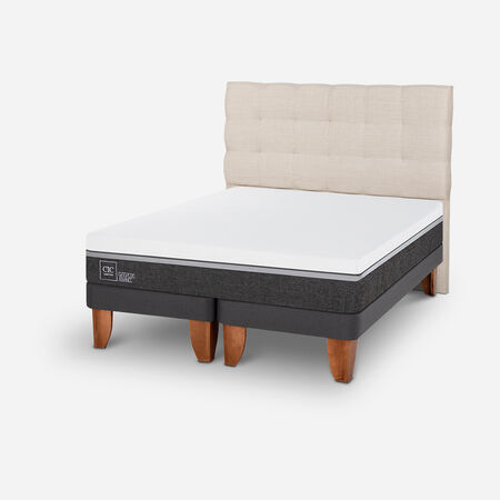 Cama Europea 2 Plazas Ortopedic Advance Base Dividida + Respaldo Ebro