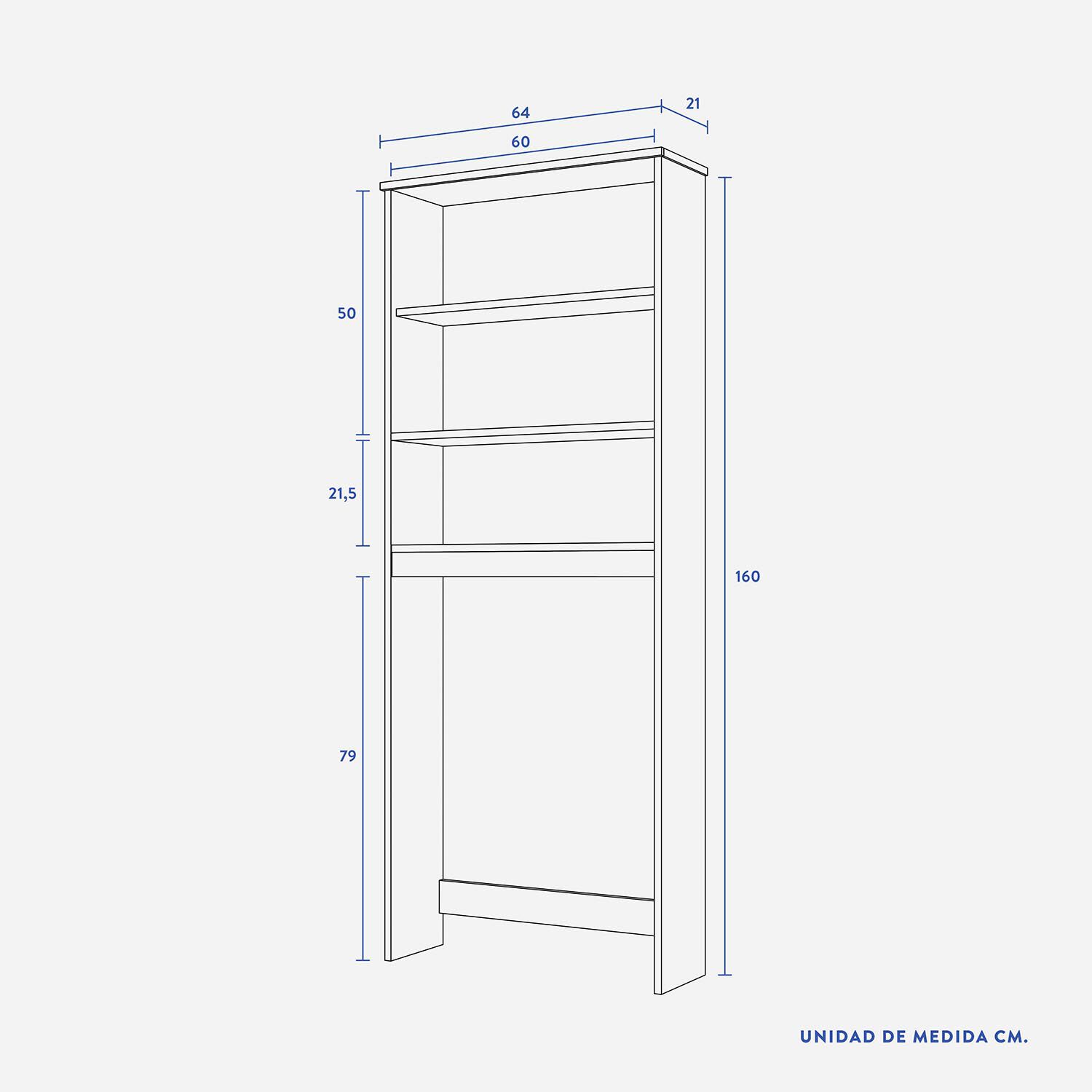 Set de Ba&ntilde;o Estante 2 Puertas 1 Repisa + Vanitorio + Estante Organizador Blanco
