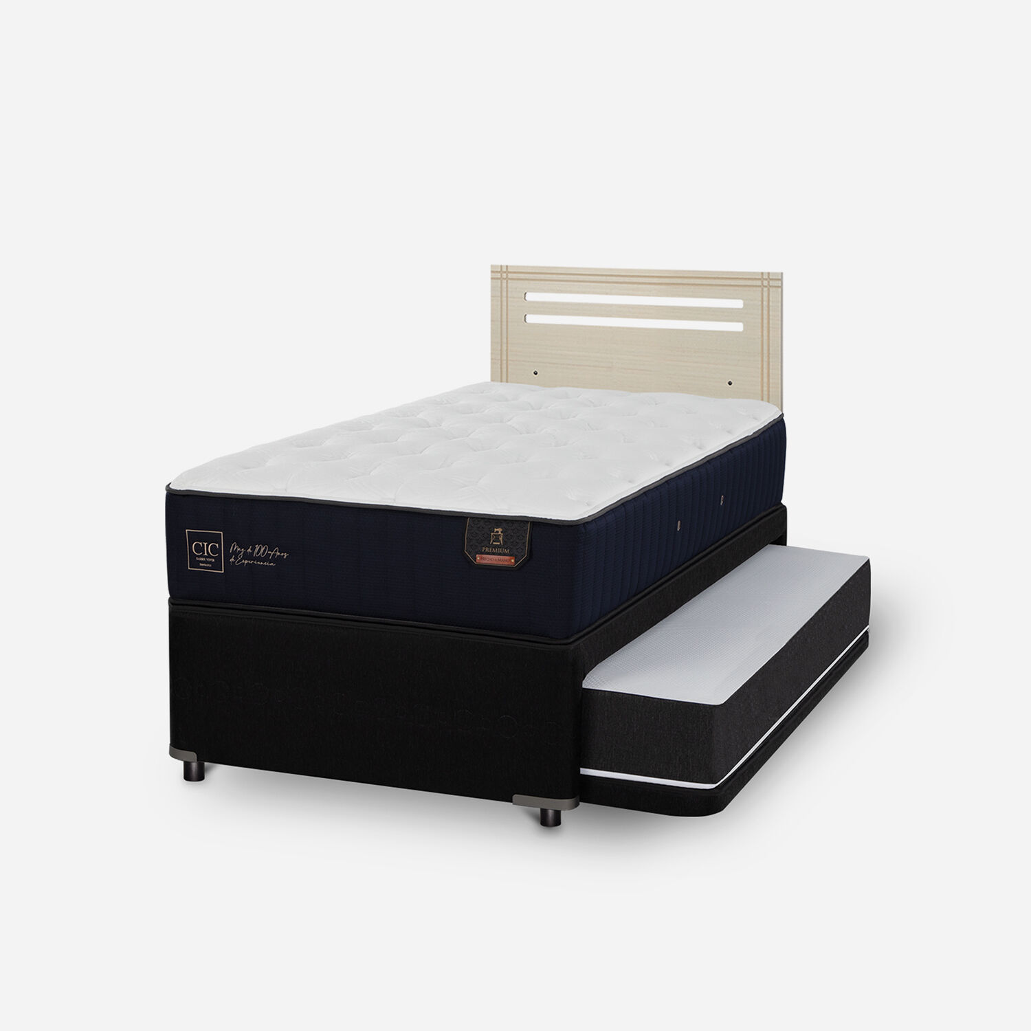 Cama Nido Div&aacute;n Premium + Respaldo M&uacute;nich Alpino