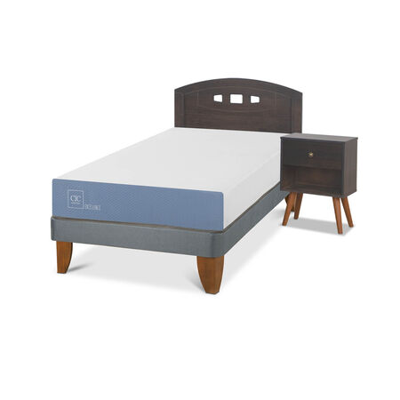 Cama Europea 1,5 Plazas Excellence + Set Gales Gris
