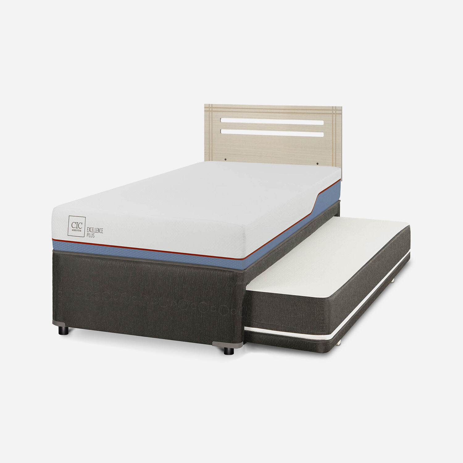 Cama Nido Div&aacute;n Excellence Plus + Respaldo M&uacute;nich Alpino