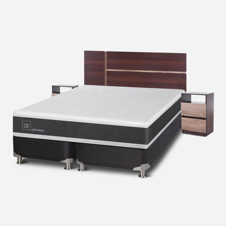 Box Spring 2 Plazas Ortopedic Base Dividida 5 Zonas + Set Enio