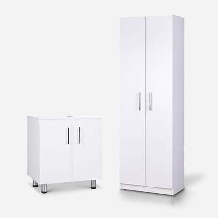 Set de Ba&ntilde;o Vanitorio + Organizador Blanco