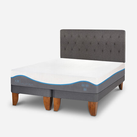 Cama Europea King Alaska + Respaldo Kavery