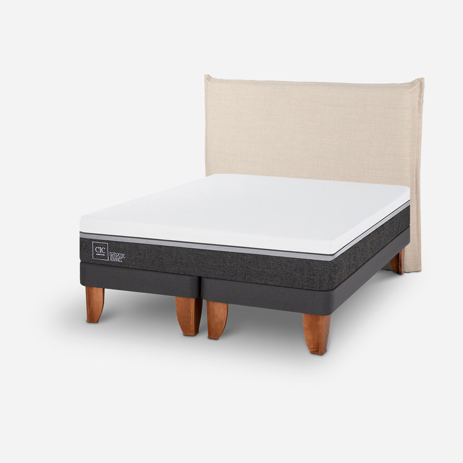 Cama Europea 2 Plazas Ortopedic Advance Base Dividida + Respaldo T&iacute;ber