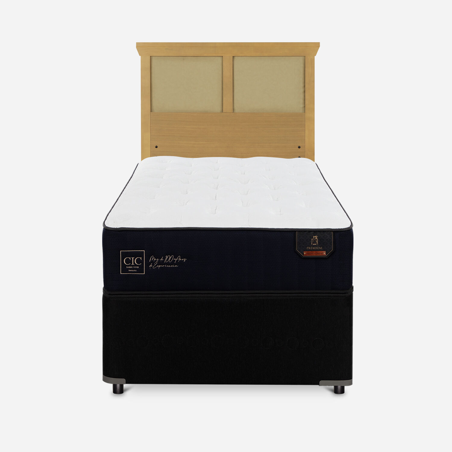 Cama Nido Div&aacute;n Premium + Respaldo Torino Mostaza
