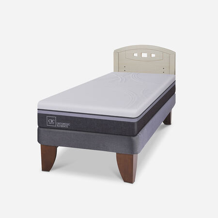 Cama Europea 1,5 Plazas Ortopedic Advance + Respaldo Gales Alpino