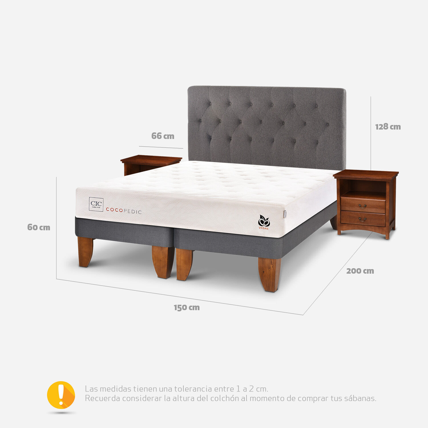 Cama Europea 2 Plazas Cocopedic Base Dividida + Set Kavery
