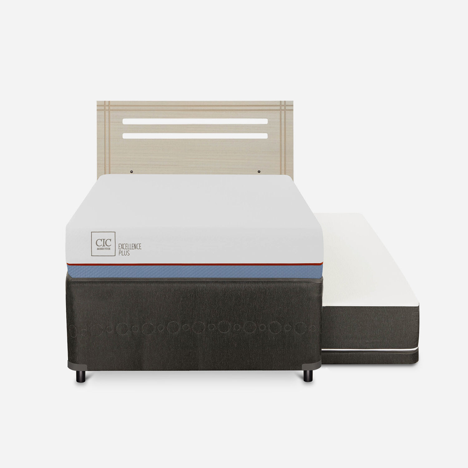 Cama Nido Div&aacute;n Excellence Plus + Respaldo M&uacute;nich Alpino