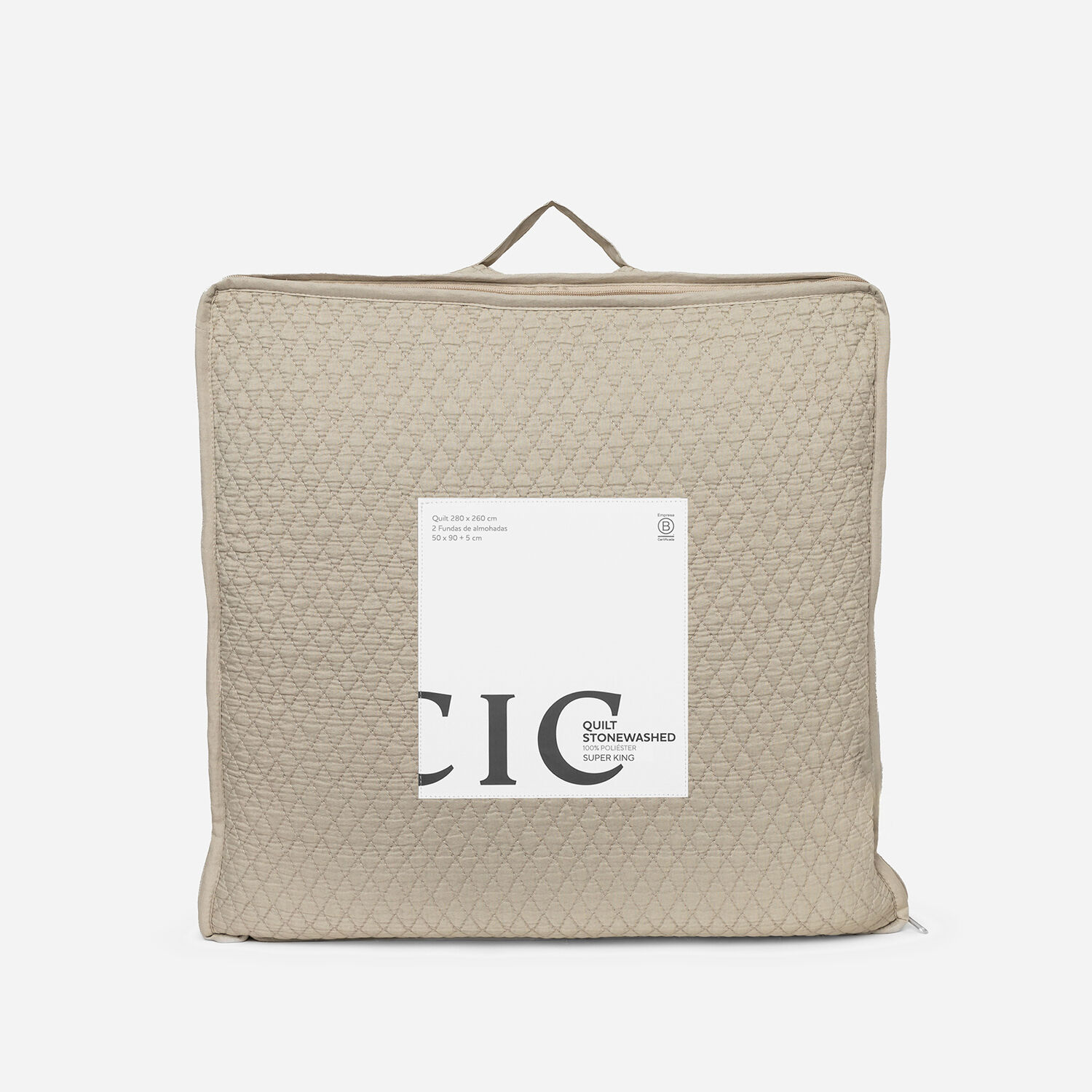 Quilt Super King Microfibra Stonewash Taupe