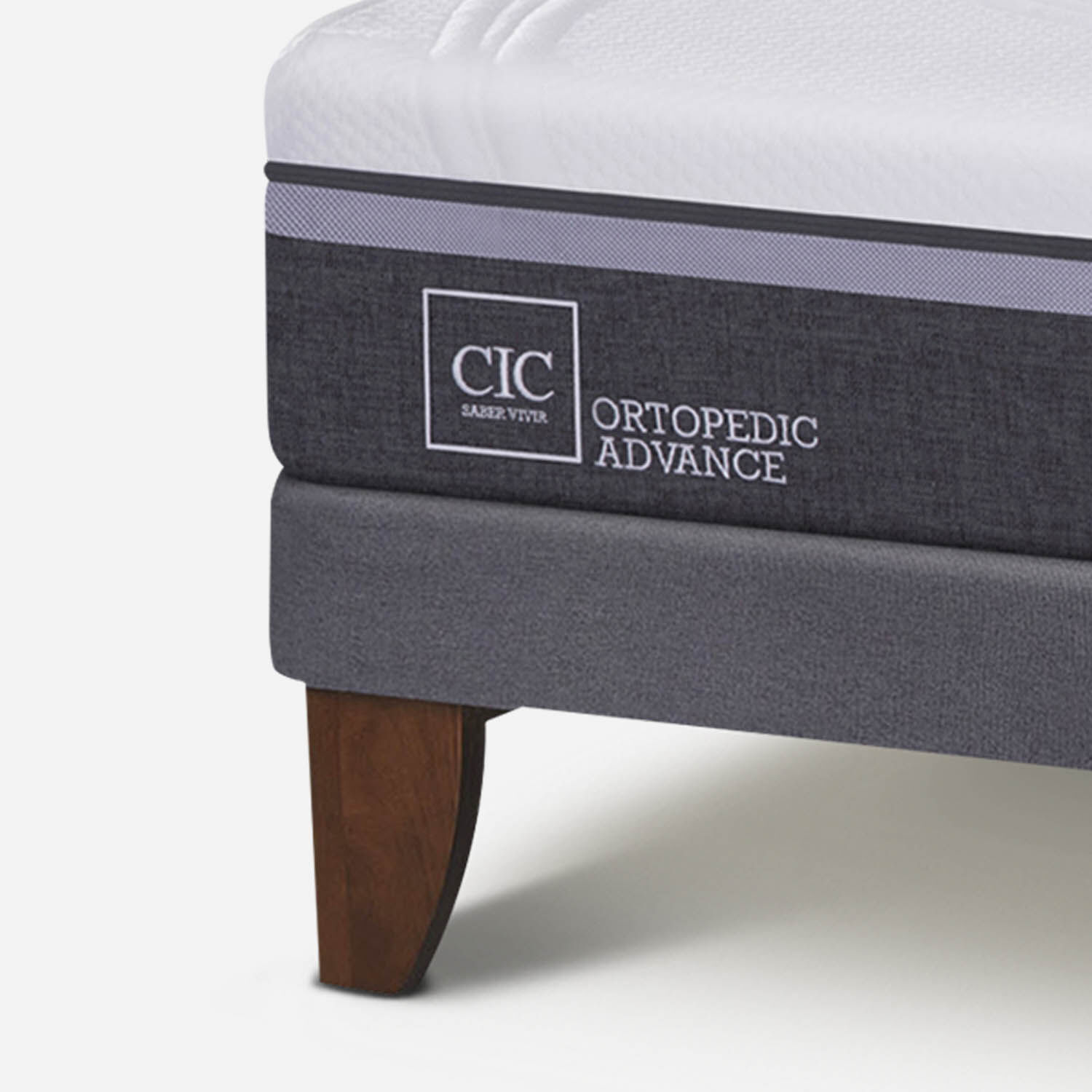 Cama Europea 2 Plazas Ortopedic Advance Base Normal + Respaldo Torino Caramel