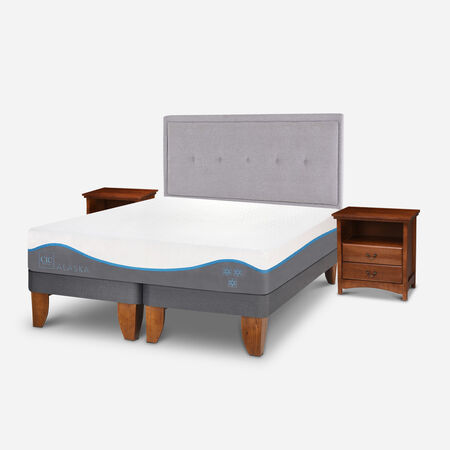 Cama Europea King Alaska + Set Ganges