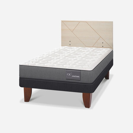 Cama Europea 1,5 Plazas Anatomic + Respaldo Villarrica Alpino