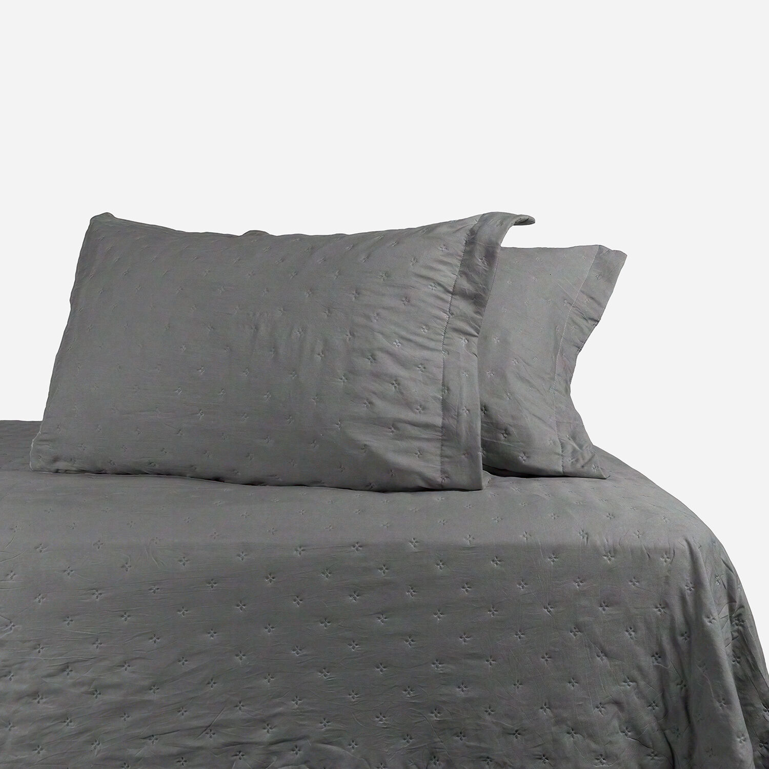 Quilt Single Microfibra Gris