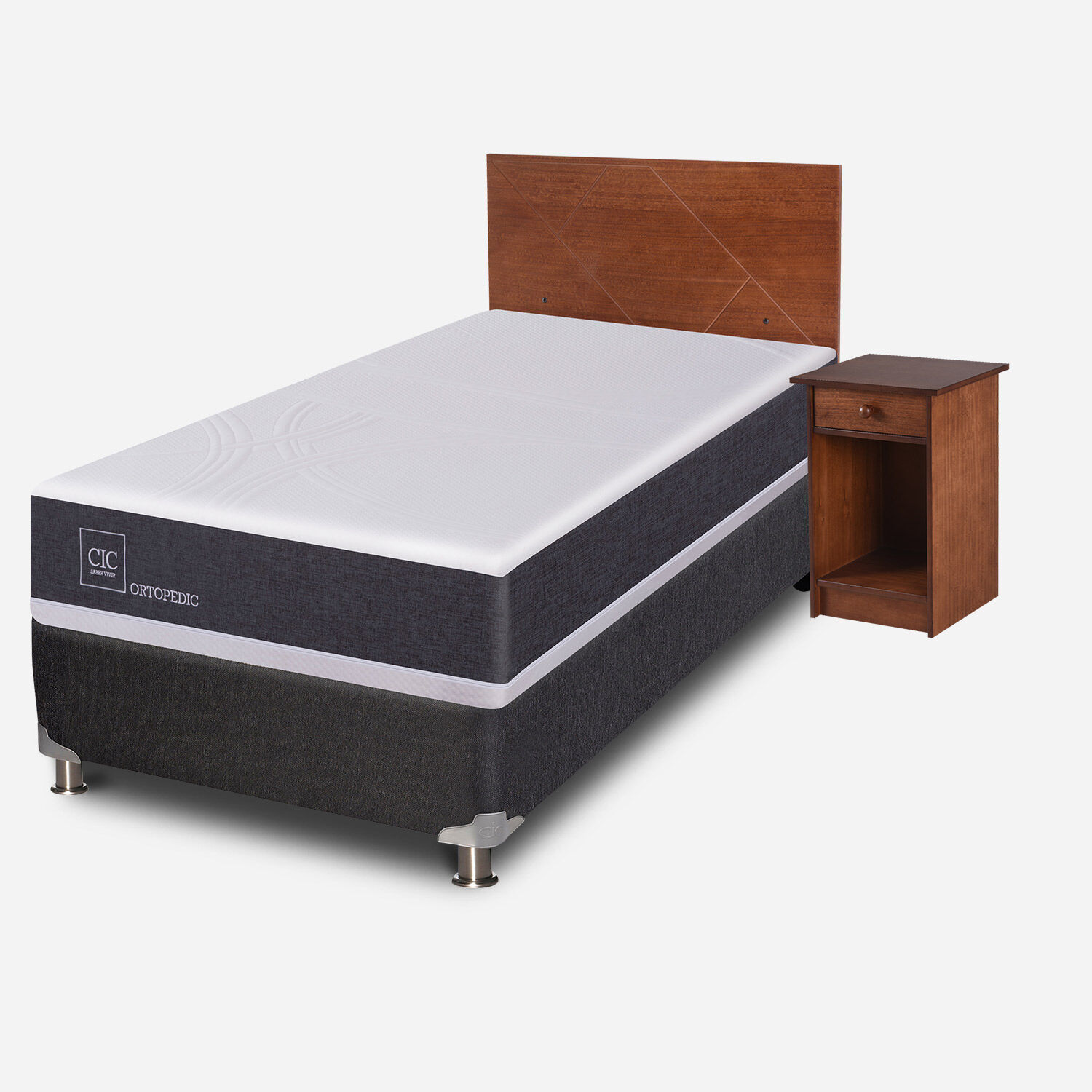 Box Spring 1 Plaza Ortopedic 5 Zonas + Set Villarrica