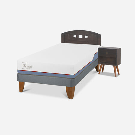 Cama Europea 1,5 Plazas Excellence Plus + Set Gales Gris