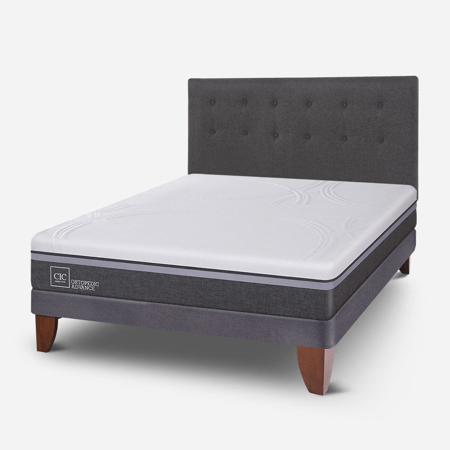 Cama Europea 2 Plazas Ortopedic Advance Base Normal + Respaldo &Eacute;ufrates