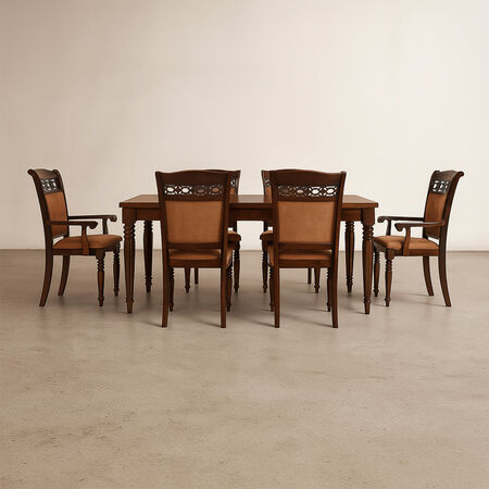 Comedor 4 Sillas 2 Sitiales Le Blanc / Mesa con Extensi&oacute;n