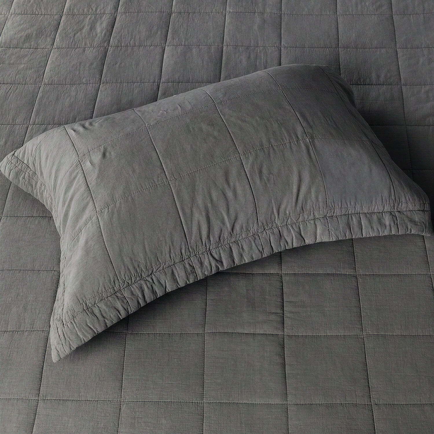Quilt Super King Algod&oacute;n Stonewash Gris