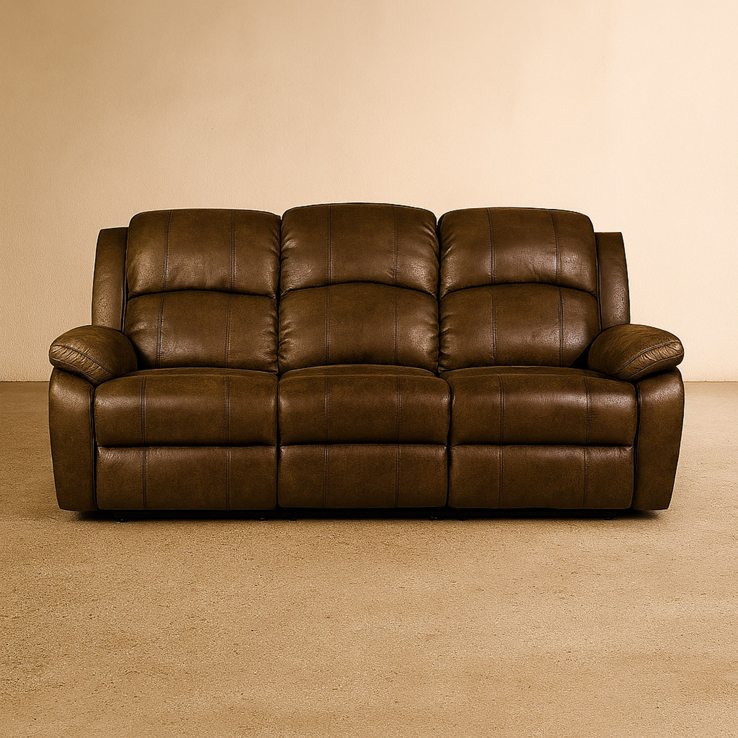 Sofá 3 Cuerpos Reclinable Oslo Chocolate CIC